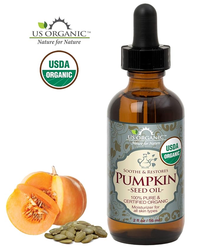US Organic Pumpkin Seed Oil, USDA Certified Organic, Pure, Natural, Cold Pressed Virgin, Unrefined in Amber Glass Bottle w/Glass Eyedropper (Small (2 oz, 56 ml))-GlimoraGlow