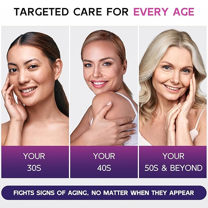 Firming Neck & Décolleté Cream with Retinol, AH-8 Hexapeptide, Collagen & Squalane – Instant Face Lift Cream for Wrinkles, Tightening & Crepey Skin – Neck Firming cream with Massage Roller – 4.3 fl oz-GlimoraGlow