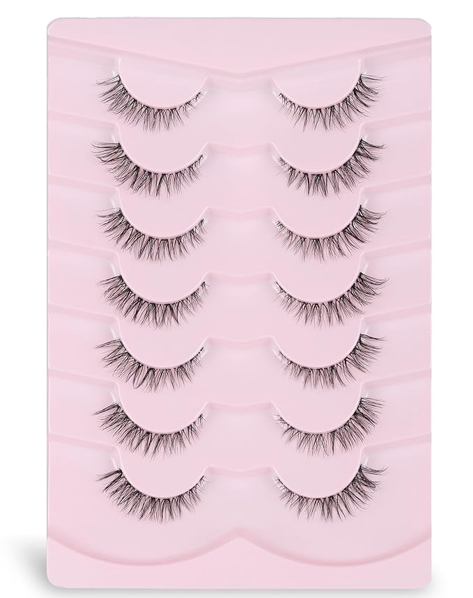 Wispy Lashes Natural Look Fake Eyelashes Natural Lashes False Eyelashes Wispy Fake Lashes Natural Eyelashes Clear Band Lashes UP20-GlimoraGlow