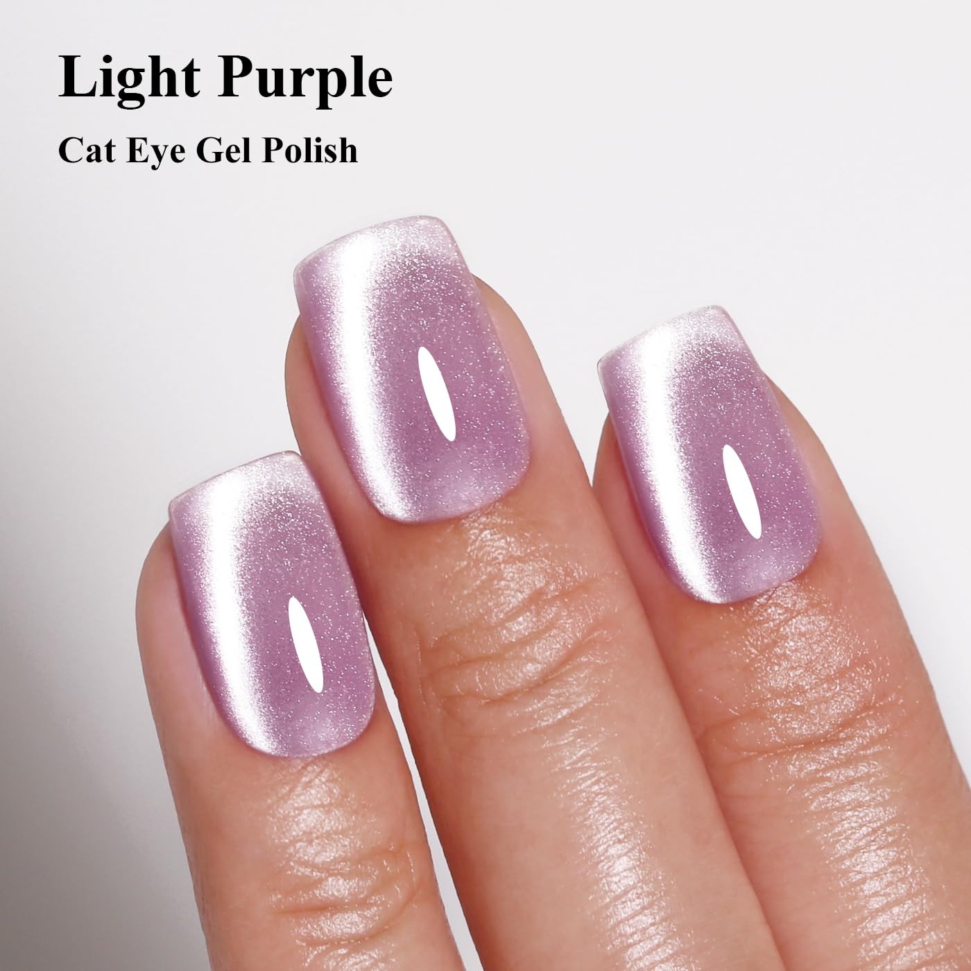 Imtiti Cat Eye Gel Nail Polish, Light Purple Holographic Magnetic Crystal Nail Gel Polish With Magnet Glittery Galaxy Spring Summer Kit Soak Off UV Led 10ML-GlimoraGlow