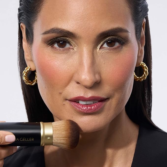 LAURA GELLER NEW YORK Retractable Airbrush Kabuki Brush for All Face Makeup & Foundation for Liquid, Cream and Powder Face Makeup With Aluminum Handle-GlimoraGlow