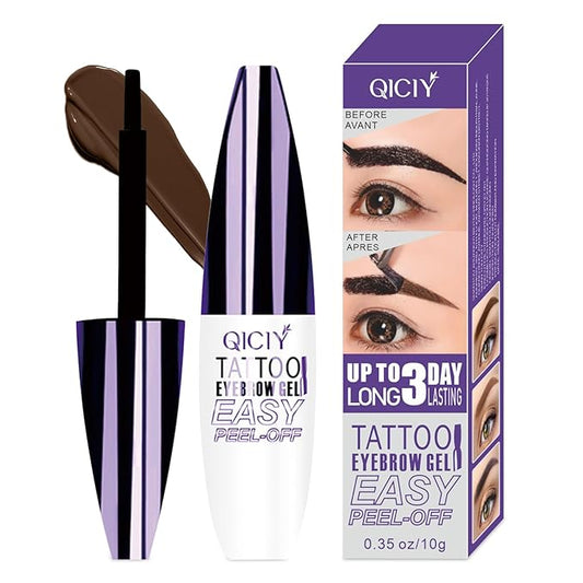 2025 New Tattoo Eyebrow Gel Easy Peel Off for Women, Upgrade Eyebrow Tattoo Peel Off, Transfer-proof Eyebrow Gels Waterproof for All Skin Types (Brown)-GlimoraGlow