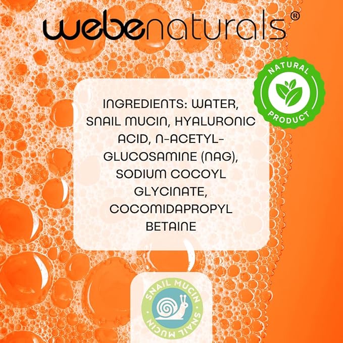 WEBE Refreshing Gentle Foam Cleanser | Snail Mucin, Hyaluronic Acid, N-Acetyl Glucosamine | Hydrating & Soothing Formula for Radiant, Moisturized Skin | Natural Skincare for all Skin Types-GlimoraGlow