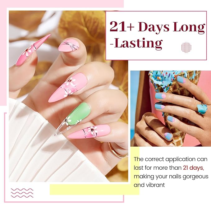 JODSONE 23 PCS Gel Polish Kit Colorful Fashion Classic Nail Gel Set 3 Bottles of Base Coat Matte and Glossy Top Coat-GlimoraGlow