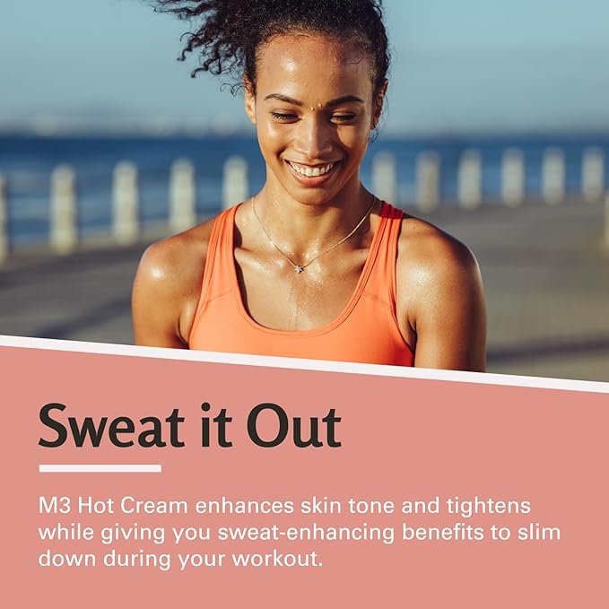 M3 Naturals Hot Cream for Belly Butt and Thighs Cellulite Cream for Thighs and Butt Fast Body Sweat Activator with Caffeine and Collagen - Invigorating Sweat Cream for Workouts and Body Sculpting-GlimoraGlow