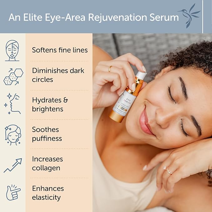 Renew Vegan Under Eye Serum for Dark Circles and Puffiness - Aging Skin Serum for Eye Bags, Fine Lines, Wrinkles, Crows Feet with Borage and Primrose - 0.5 Ounces-GlimoraGlow