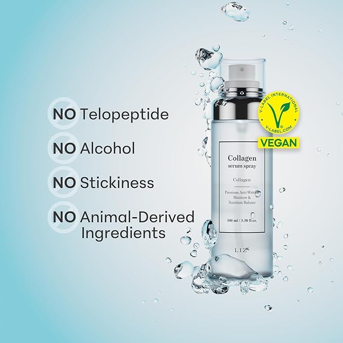 LIZK Collagen Serum Spray for Face 100ml (3.38 fl.oz) Glass Skin,easy to use, sparying at last step in skincare,body care, moisture mist, korea cosmetics-GlimoraGlow