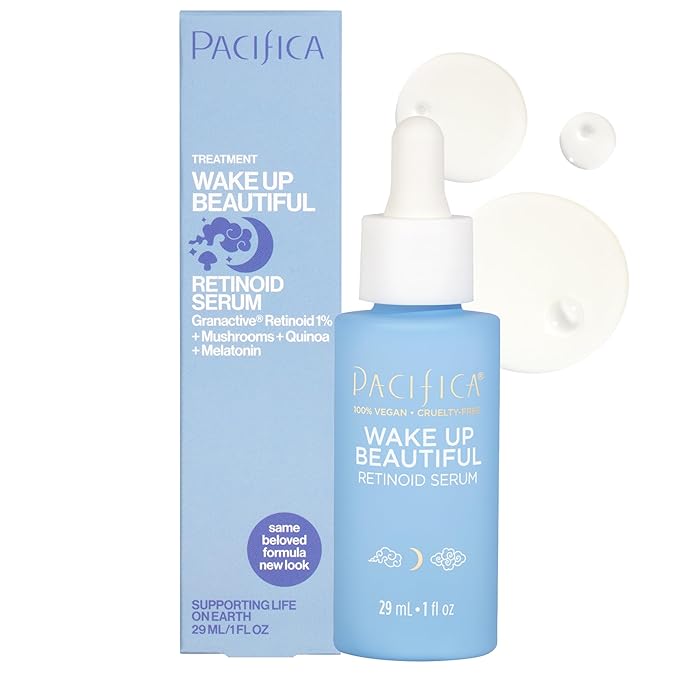 Pacifica Retinol Serum for Face - Wake Up Beautiful Retinoid Night Face Serum - Anti-Aging Skin Care & Skin Brightening - Retinol, Collagen & Antioxidants Vegan & Cruelty-Free Dermatologist Tested-GlimoraGlow