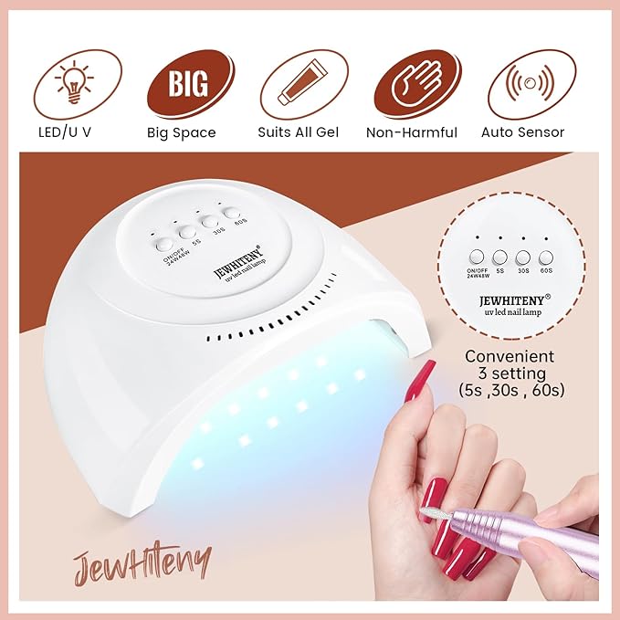 JEWHITENY 14 pcs Poly Gel Nail Extension Kit With Drill Machine U V Nail Light ALL In One Polygel Starter Kit-GlimoraGlow
