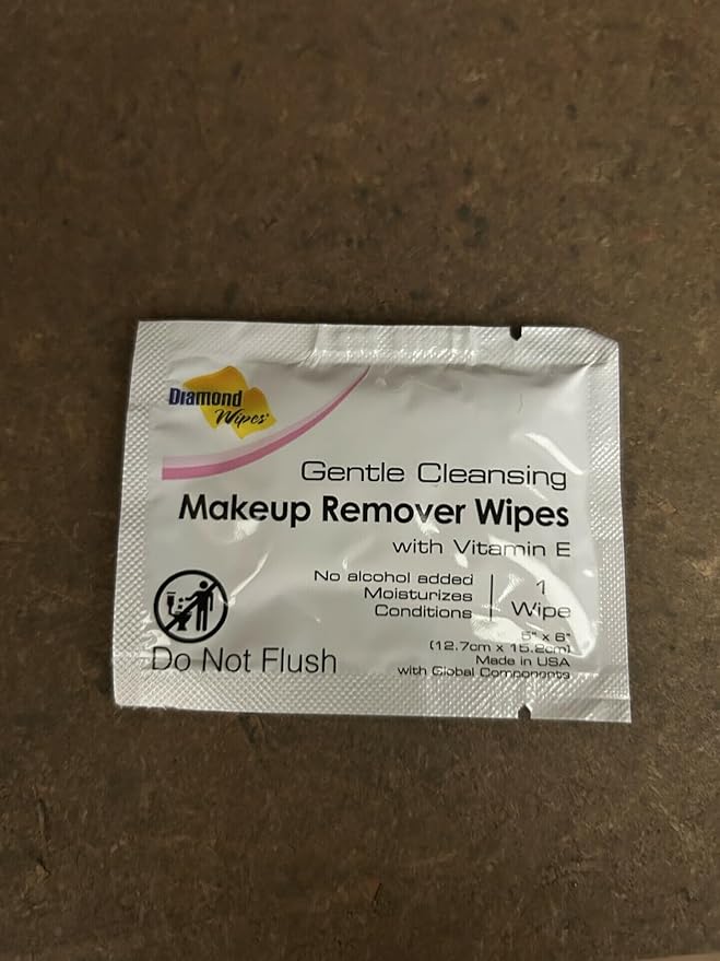 Diamond Wipes Face Cleansing and Waterproof Makeup Remover Wipes, Case of 500 Wipes, Alcohol Free Wipes with Vitamin E-GlimoraGlow