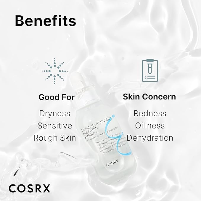 COSRX Hydrium Triple Hyaluronic Moisture Ampoule, 40ml / 1.35 fl.oz | Hyaluronic Acid Viscous Serum | Korean Skin Care, Animal Testing Free, Paraben Free-GlimoraGlow
