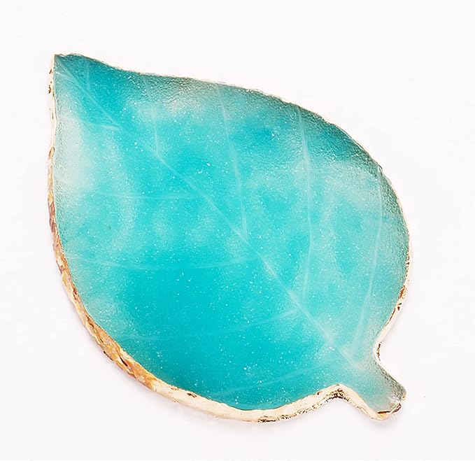 1 Piece Nail Art Palette Nail Polish Palette Mixing Palette Makeup Plate Nail Plates for Nail Art Nail Tip Holder Nail Art Display (Blue Leaf)-GlimoraGlow