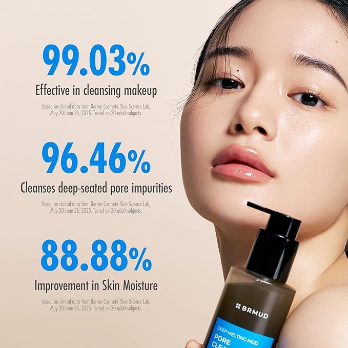 Deep Melting Mud Pore Cleansing Oil - Gentle Make Up Facial Oil Cleanser with Boryeong Mud, Sunflower Seed & 7 Fermented Oils - Vegan & Non-Comedogenic Korean Skincare (6.76 fl oz)-GlimoraGlow