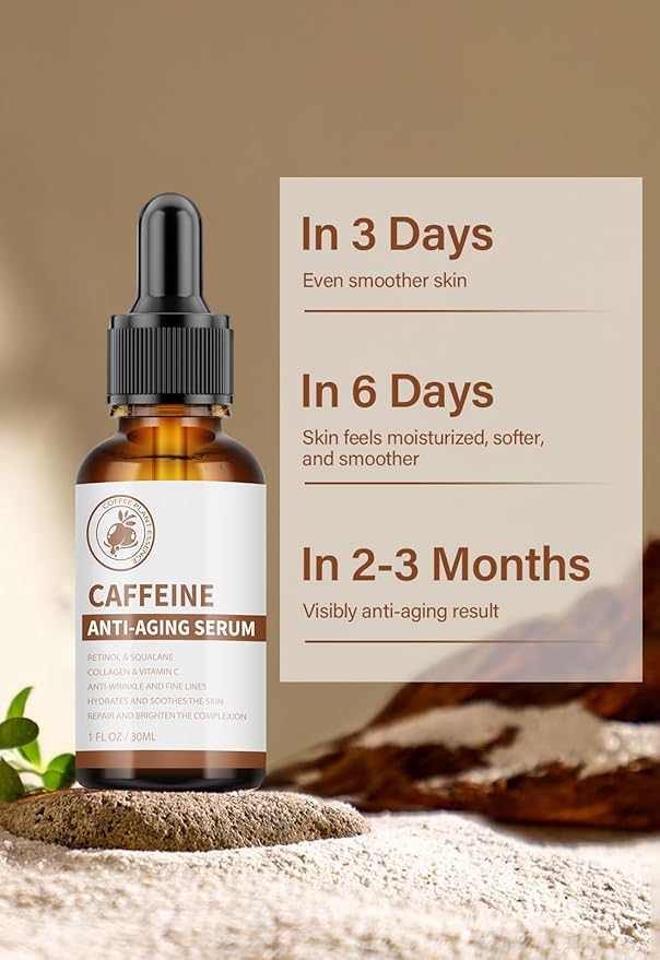 Caffeine Eye Serum Under Eye Treatment Serum for Moisturizing Anti-Aging Brightening Eye Serum, Caffeine Eye Cream for Wrinkles, Dark Spots and Dark Circles Beauty Skin Care-GlimoraGlow