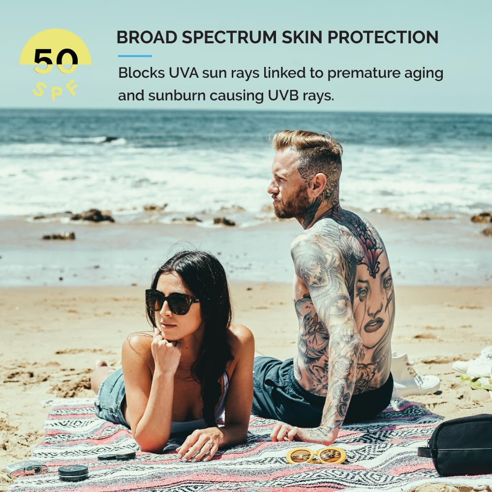 ZEUS Men's Daily Defense SPF50 Face Moisturizer for Men, Natural & Organic, Zinc Oxide Face Moisturizing Mineral Sunscreen, Hydrates & Protects Skin Against Harmful UV Rays (Made in USA)-GlimoraGlow