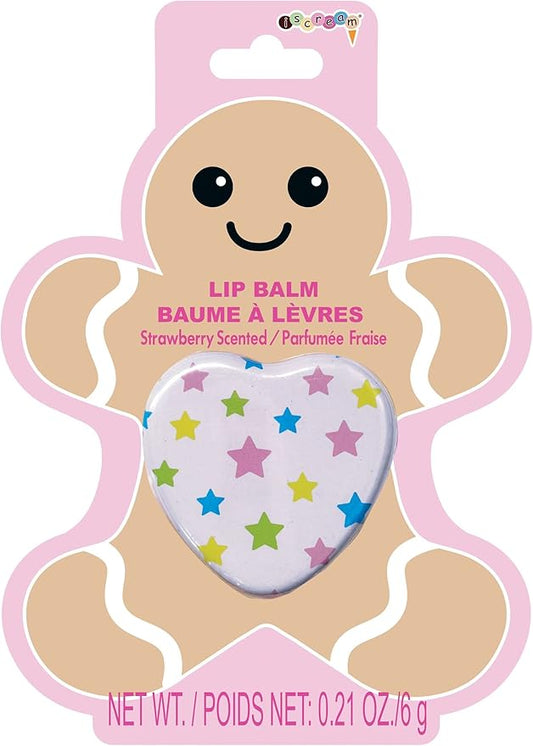 iscream Winter Friends Gingerbread Heart Shaped Cotton Candy Scented Lip Balm-GlimoraGlow