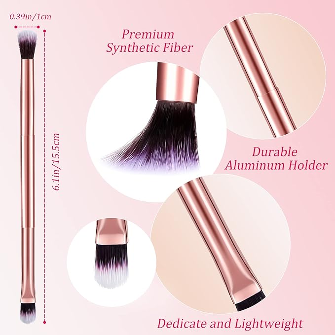 6 Pcs Eyeshadow Smudge Brush 2-in-1 Eyeshadow 2 Double Ended Make Up Brush Concealer Cosmetics Under Eye Small Soft Firm Pointed Foundation Makeup Applicator for Blending Eye Shadow Liner-GlimoraGlow