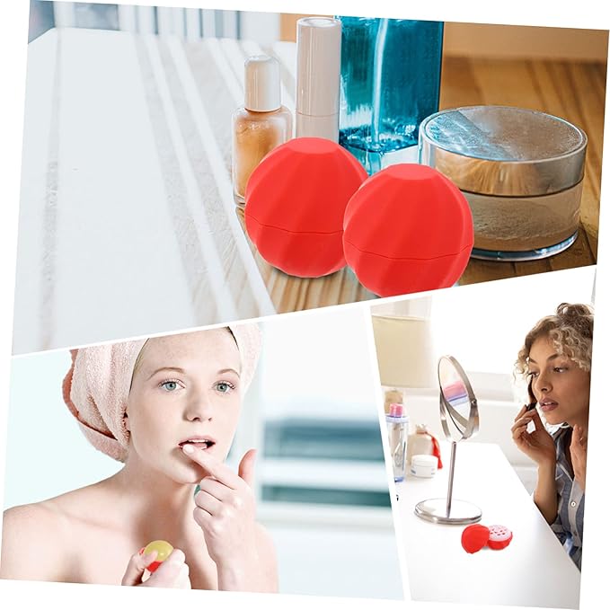 10pcs Box Spherical Lipstick Case Bulk Lip Balm Lipgloss Lip Gloss Round Ball Containers Lip Balm Containers Lip Balm Sphere Container Empty Lip Balm Sphere Lip Balm Bottles Red-GlimoraGlow