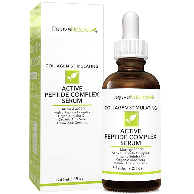 Peptide Complex Serum with Matrixyl 3000 (2 oz, Double-Sized) Minimizes Look of Fine Lines & Deep Wrinkles, Crow's Feet, Crepey Skin. Lightweight Anti Aging Moisturizer for Face & Neck-GlimoraGlow
