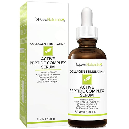 Peptide Complex Serum with Matrixyl 3000 (2 oz, Double-Sized) Minimizes Look of Fine Lines & Deep Wrinkles, Crow's Feet, Crepey Skin. Lightweight Anti Aging Moisturizer for Face & Neck-GlimoraGlow