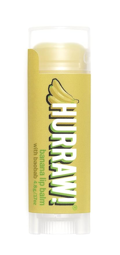 Hurraw! Banana Lip Balm: Organic, Certified Vegan, Cruelty and Gluten Free. Non-GMO, 100% Natural Ingredients. Bee, Shea, Soy and Palm Free. Made in USA-GlimoraGlow