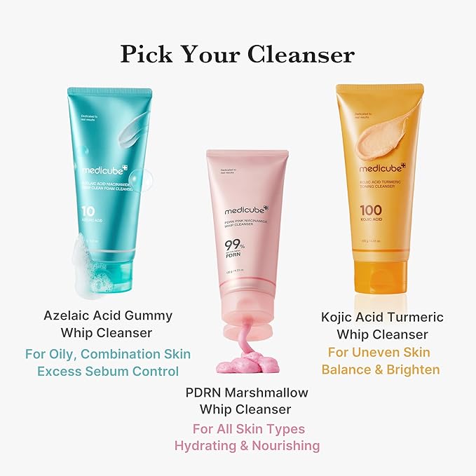 medicube Kojic Acid Turmeric Whip Cleanser | Daily Facial Cleanser for Brightening, Balancing Skin Tone & Texture | Fade Appearance of Uneven Patches & Ideal for Use After Spot Care | Korean Skincare-GlimoraGlow