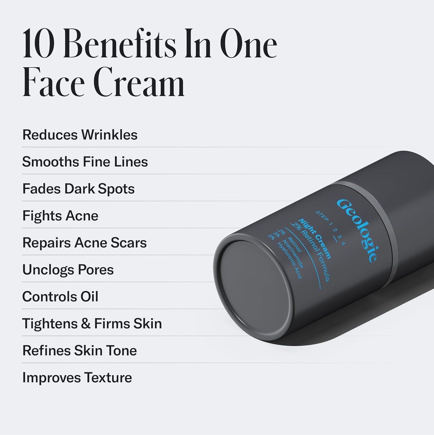 Geologie Retinol Anti-Aging Face Cream for Sensitive Skin | Beginner-Friendly .1% Retinol Formula | Effective Results | Reduces Wrinkles | For Men & Women-GlimoraGlow