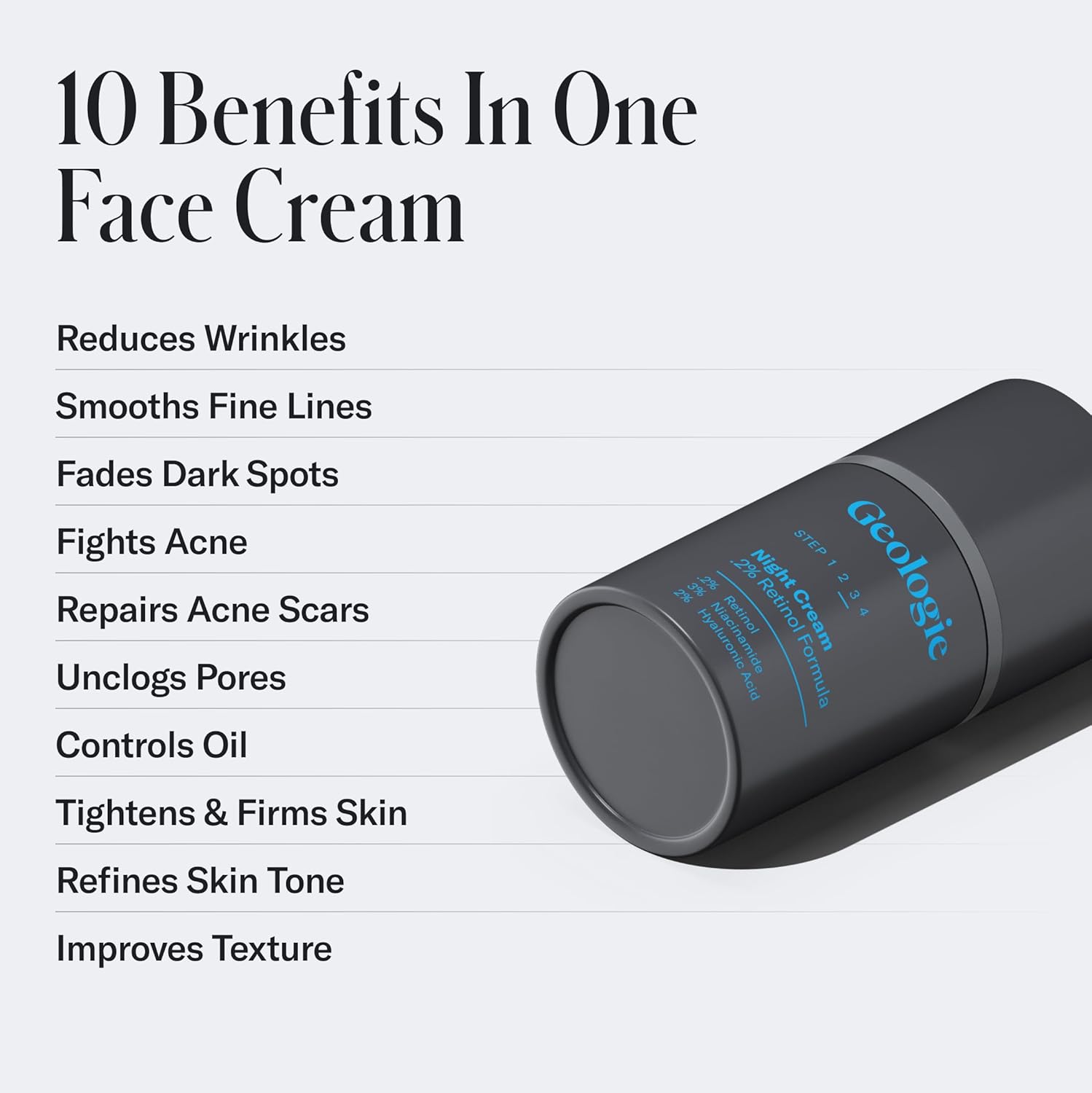 Geologie Retinol Anti-Aging Face Cream for Sensitive Skin | Beginner-Friendly .1% Retinol Formula | Effective Results | Reduces Wrinkles | For Men & Women-GlimoraGlow