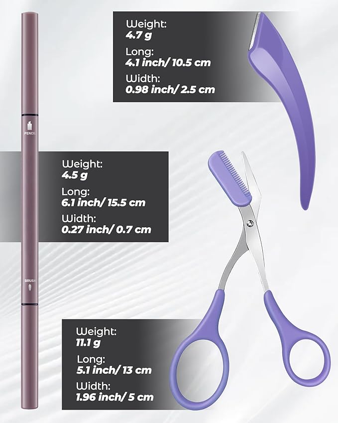 12Pcs Microblading Eye Brow Pencils for Women Brown Waterproof Eyebrow Pencil w/Eyebrows Razor & Scissors Kit 0.5mm Ultra-Fine Tip Creates Hair-Like Strokes for Effortless Natural Brows-GlimoraGlow