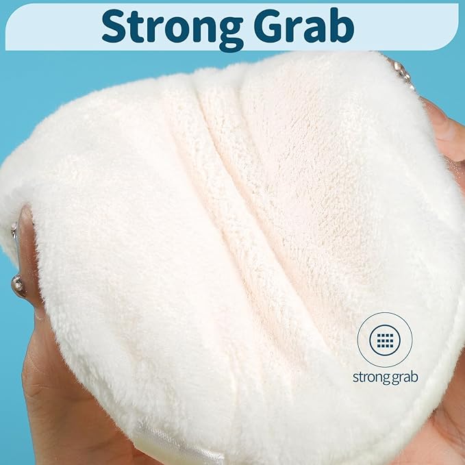 Teenitor 2pcs Powder Puff, 4.13 Inch Powder Puff for Body Powder, Body Powder Puff Large Powder Puff Loose Powder Puffs Soft Velour Body Powder Puff and Container White-GlimoraGlow