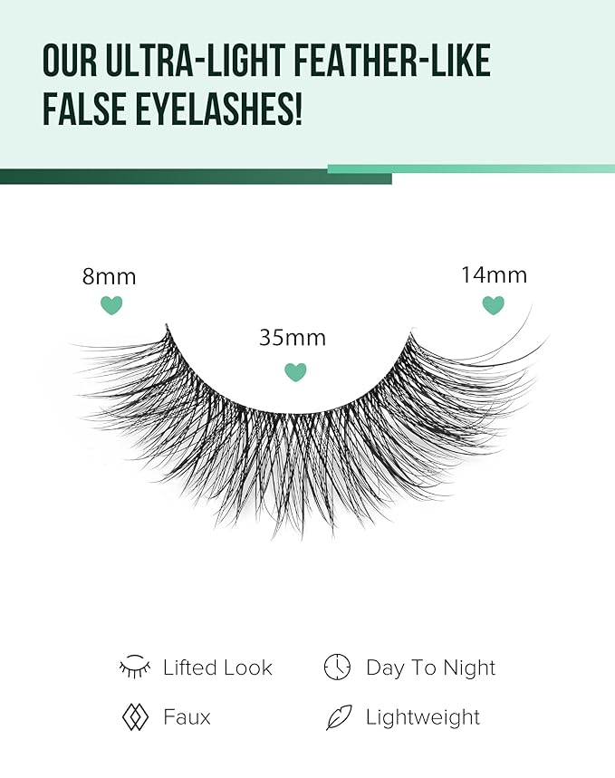 Natural Lashes Wispy False Eyelashes Cat Eye 3D False Lashes Fluffy Fake Eyelashes Strip Eye Lashes Pack 7 Pairs-GlimoraGlow