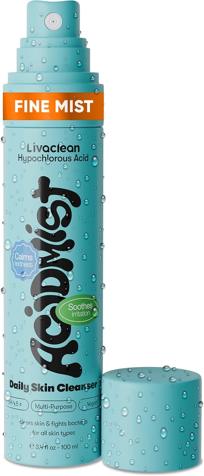 Hypochlorous Acid Spray for Face & Body - Helps Reduce Redness and Breakouts - Travel Size Hypochlorous Spray, Multi-Purpose Topical Facial Skin Repair, pH-Balancing Toner - TSA, Livaclean-GlimoraGlow