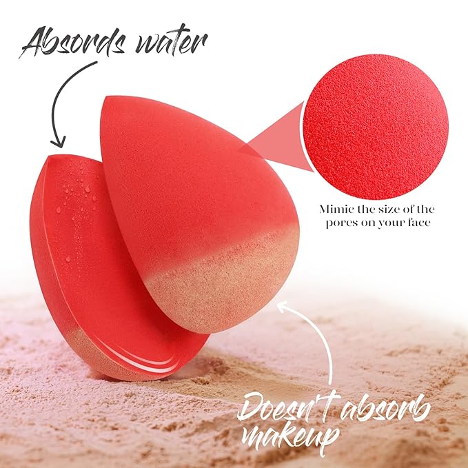BEAKEY Makeup Sponge 5 Pcs Set, Latex-Free and Soft Boun Boun Beauty Sponge for Blending, Makeup Sponges for Foundation, Liquid, Cream and Powder. Blender for Enhanced Make Up Application-GlimoraGlow
