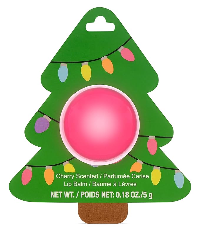 iscream Christmas Joy Rosy Tree Ornament Shaped Cherry Scented Lip Balm-GlimoraGlow