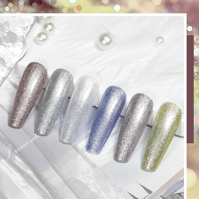 JODSONE 10ml Glitter Gel Nail Polish Set 6 Color Glitter Effect gel polish All Seasons Neutral Soak off LED Lamp Gel Manicure Set for Nail Art-GlimoraGlow