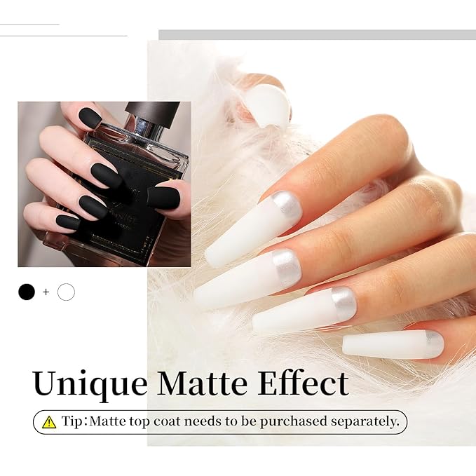 JODSONE 2Pcs Gel Nail Polish Set 10ml Black and White Gel Polish，Soak Off LED U V Nail Gel Manicure All Seasons Gel Polish Nail-GlimoraGlow