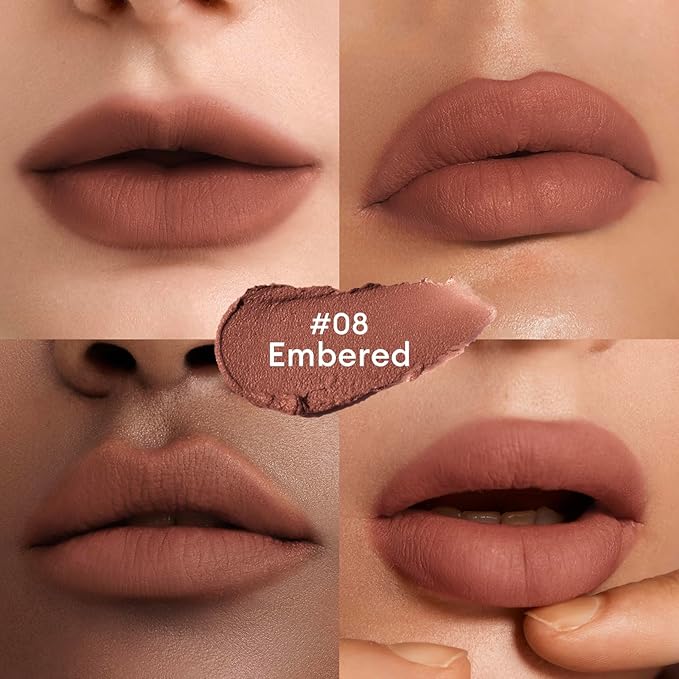 ITY Velvet Matte Finish Lip Stain-Mousse Textured Lip Clay, Red Shade, Conceals Lip Lines, Rich Pigment Lip Tint Lipsticks, 0.14 oz (4g) in Ginger, Embered.-GlimoraGlow