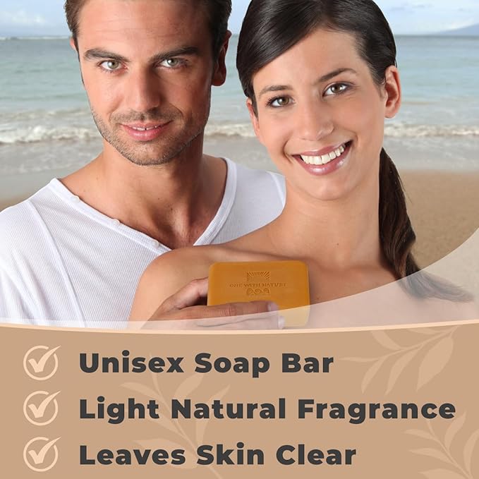 One With Nature Dead Sea Salt Turmeric Soap 4oz 3-Pack – Purifying and Exfoliating Soap Bar with Dead Sea Minerals and Turmeric for Face & Body, for Men & Women-GlimoraGlow