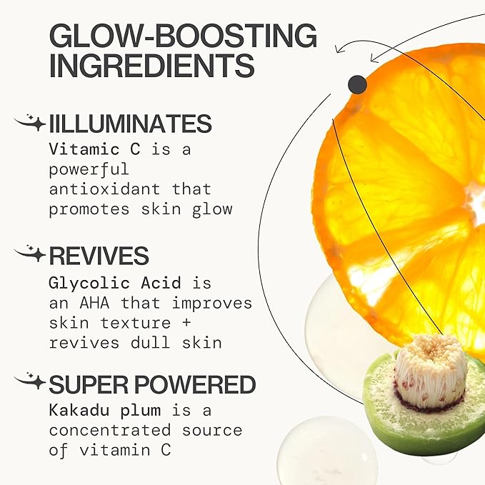 Pacifica Vitamin C Face Serum - Glow Baby Booster Facial Serum - Glycolic Acid Serum For Face - Dark Spot Corrector Anti Aging Brightening - Dermatologist Tested, Fragrance Free, Clean Skin Care Vegan-GlimoraGlow