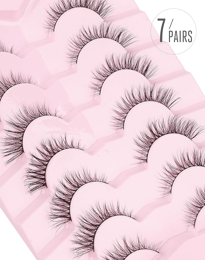 Onlyall Lashes Mink False Eyelashes Natural Wispy Lashes Soft Faux Mink Lashes Fluffy False Lashes DK77-GlimoraGlow