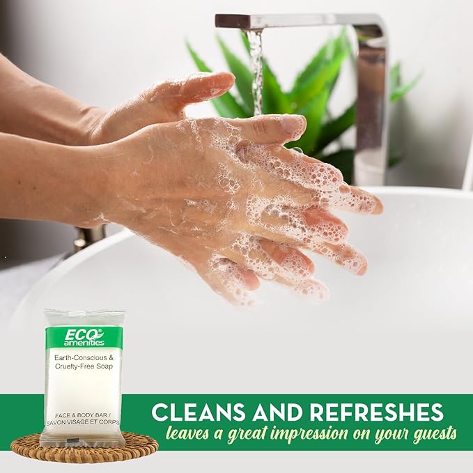 ECO amenities Travel Size Bar Soap - 400 PACK, 0.5 oz Mini Soap Bars, Hotel Soap Bars, Travel Size Toiletries - Individually Wrapped Bulk Soap Bar, Small Hotel Soaps for BNBs, VRBO, Inns and Hotels-GlimoraGlow