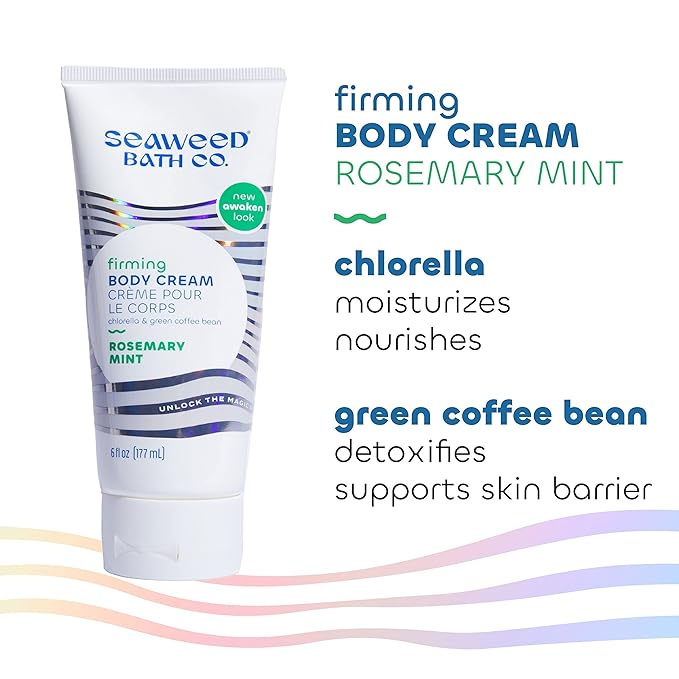 Seaweed Bath Co. Firming Body Cream - Rosemary Mint - Hydrating Hand and Body Lotion with Hyaluronic Acid - Toning Skin Moisturizer for Dry Skin - 6 oz (Pack of 2)-GlimoraGlow
