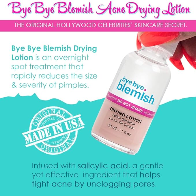 Bye Bye Blemish Acne Drying Lotion, On-the-Spot Pimple Treatment, Reduce Pimples Overnight, Beauty Skincare Essential - 1oz. (2-Pack)-GlimoraGlow