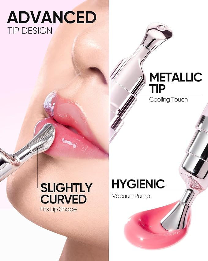 Hydrating Brightening Lip Serum, Nourishing Hydration Tinted Lip Stain, Plumping Lip Gloss with Polypeptide Squalane (03 Cherry Red)-GlimoraGlow