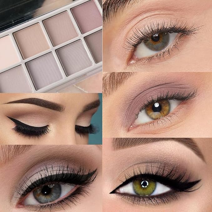10 Color Matte Eyeshadow Palette, Neutral Taupe & Grey Brown Shades, Ultra-Blendable, Long-Lasting Natural Nude Makeup Palette for Women,Vegan & Cruelty-Free,Perfect for Everyday or Professional Looks-GlimoraGlow