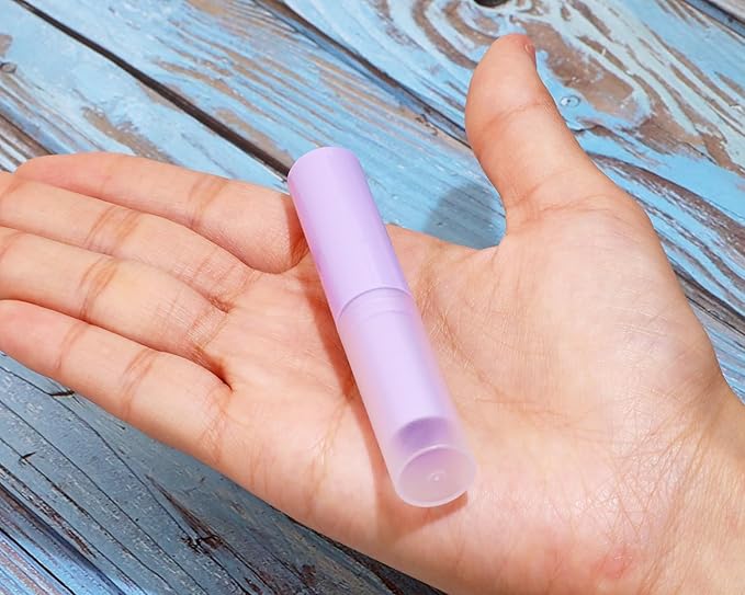 0.14oz Empty Flavored Lip Balm Container Tubes Plastic Homemade Moisturizing Lip Stick with Caps Bulk Fit for Women Adult DIY Making Supplies, 25 Count (Purple)-GlimoraGlow