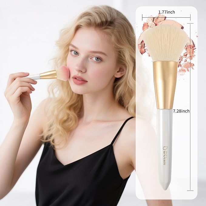 DUcare Powder Brush - Fluffy Large Makeup Brush With Soft Synthetic Bristles For Quick Makeup Setting and Blush for Flawless Application-GlimoraGlow