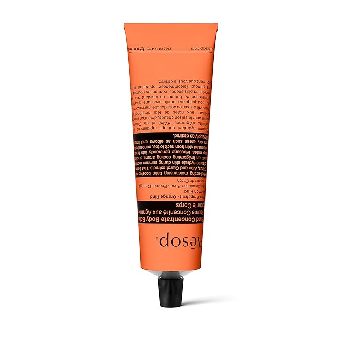 Aesop Rind Concentrate Travel Body Balm | Nourish and Smooth Skin with Shea and Cocoa Butter | Aloe Vera Juice to Soothe and Hydrate | 3.4oz / 100mL-GlimoraGlow