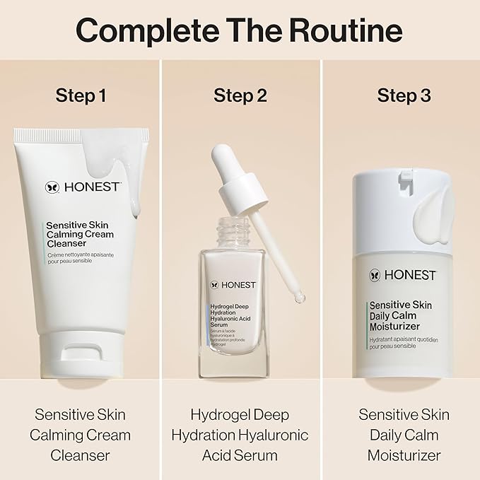 Honest Beauty Sensitive Skin Daily Calm Lightweight Moisturizer | Reduces Redness, Hydrates, + Calms Skin | Hypoallergenic, Fragrance Free, Vegan | 1.7 fl oz-GlimoraGlow