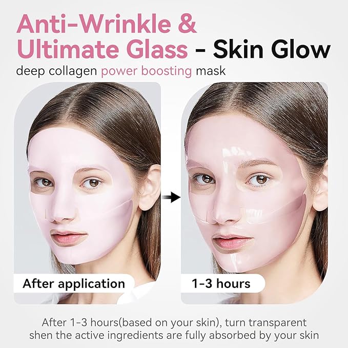 ISTON Bio-Collagen Face Mask,Overnight Revitalizing Hydrating Face Mask for Glowing Skin | Visible Firming, Deep Hydration & Refined Pores | Peptides, NMN & Hyaluronic Acid Masks For All Skin Type-GlimoraGlow